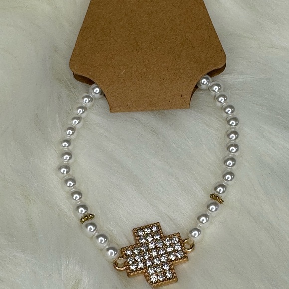 PEARL AND CRYSTAL BEADED EXPANDABLE BRACELET - Picture 7 of 17